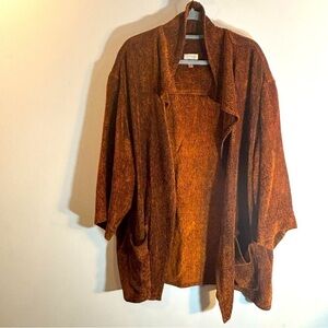 ZONDA NELLIS Sz S Oversized Textured Metallic Open Cardigan Colour Lagenlook